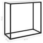 vidaXL Masă consolă, alb, 80x35x75 cm, sticlă securizată vidaXL Masă consolă, alb, 80x35x75 cm, sticlă securizată