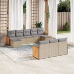 vidaXL Set canapele de grădină cu perne, 10 piese, bej, poliratan vidaXL Set canapele de grădină cu perne, 10 piese, bej, poliratan