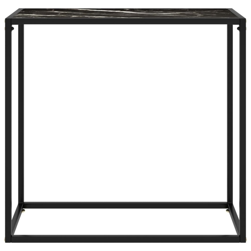 vidaXL Masă consolă, negru, 80x35x75 cm, sticlă securizată