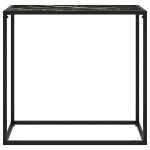 vidaXL Masă consolă, negru, 80x35x75 cm, sticlă securizată