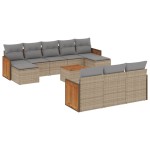 vidaXL Set canapele de grădină cu perne, 11 piese, bej, poliratan vidaXL Set canapele de grădină cu perne, 11 piese, bej, poliratan