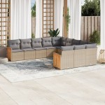 vidaXL Set canapele de grădină cu perne, 11 piese, bej, poliratan vidaXL Set canapele de grădină cu perne, 11 piese, bej, poliratan