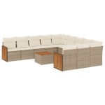 vidaXL Set canapele de grădină cu perne, 12 piese, bej, poliratan vidaXL Set canapele de grădină cu perne, 12 piese, bej, poliratan