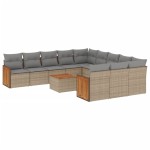vidaXL Set canapele de grădină cu perne, 12 piese, bej, poliratan vidaXL Set canapele de grădină cu perne, 12 piese, bej, poliratan