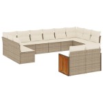 vidaXL Set canapele de grădină cu perne, 12 piese, bej, poliratan vidaXL Set canapele de grădină cu perne, 12 piese, bej, poliratan
