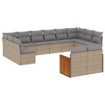 vidaXL Set canapele de grădină cu perne, 12 piese, bej, poliratan vidaXL Set canapele de grădină cu perne, 12 piese, bej, poliratan
