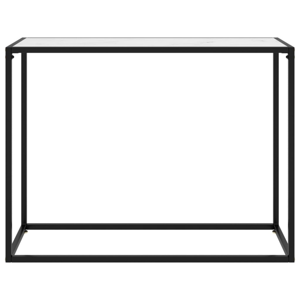 vidaXL Masă consolă, alb, 100x35x75 cm, sticlă securizată
