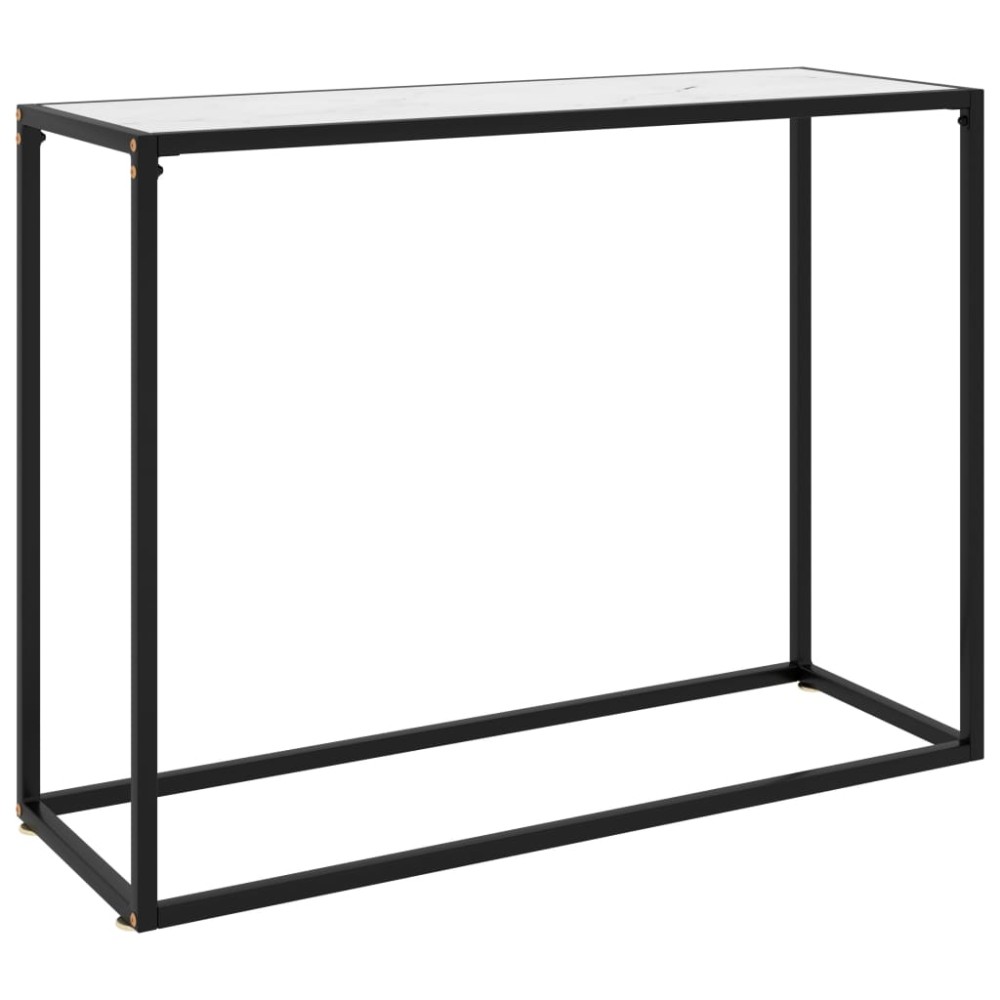 vidaXL Masă consolă, alb, 100x35x75 cm, sticlă securizată