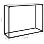 vidaXL Masă consolă, alb, 100x35x75 cm, sticlă securizată vidaXL Masă consolă, alb, 100x35x75 cm, sticlă securizată