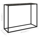 vidaXL Masă consolă, negru, 100x35x75 cm, sticlă securizată