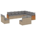 vidaXL Set canapele de grădină cu perne, 12 piese, bej, poliratan vidaXL Set canapele de grădină cu perne, 12 piese, bej, poliratan