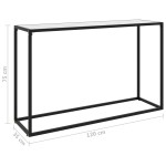 vidaXL Masă consolă, alb, 120x35x75 cm, sticlă securizată