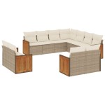 vidaXL Set canapele de grădină cu perne, 11 piese, bej, poliratan vidaXL Set canapele de grădină cu perne, 11 piese, bej, poliratan