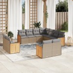 vidaXL Set canapele de grădină cu perne, 11 piese, bej, poliratan vidaXL Set canapele de grădină cu perne, 11 piese, bej, poliratan