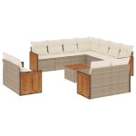 vidaXL Set canapele de grădină cu perne, 12 piese, bej, poliratan vidaXL Set canapele de grădină cu perne, 12 piese, bej, poliratan