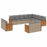 vidaXL Set canapele de grădină cu perne, 12 piese, bej, poliratan vidaXL Set canapele de grădină cu perne, 12 piese, bej, poliratan