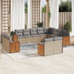 vidaXL Set canapele de grădină cu perne, 12 piese, bej, poliratan vidaXL Set canapele de grădină cu perne, 12 piese, bej, poliratan