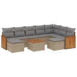 vidaXL Set canapele de grădină cu perne, 10 piese, bej, poliratan
