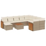vidaXL Set canapele de grădină cu perne, 11 piese, bej, poliratan vidaXL Set canapele de grădină cu perne, 11 piese, bej, poliratan