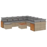 vidaXL Set canapele de grădină cu perne, 12 piese, bej, poliratan vidaXL Set canapele de grădină cu perne, 12 piese, bej, poliratan