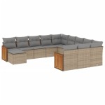 vidaXL Set canapele de grădină cu perne, 12 piese, bej, poliratan vidaXL Set canapele de grădină cu perne, 12 piese, bej, poliratan