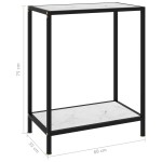 vidaXL Masă consolă, alb, 60 x 35 x 75 cm, sticlă securizată vidaXL Masă consolă, alb, 60 x 35 x 75 cm, sticlă securizată