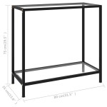 vidaXL Masă consolă, transparent, 80 x 35 x 75 cm, sticlă securizată vidaXL Masă consolă, transparent, 80 x 35 x 75 cm, sticlă securizată