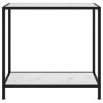 vidaXL Masă consolă, alb, 80 x 35 x 75 cm, sticlă securizată vidaXL Masă consolă, alb, 80 x 35 x 75 cm, sticlă securizată