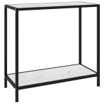 vidaXL Masă consolă, alb, 80 x 35 x 75 cm, sticlă securizată vidaXL Masă consolă, alb, 80 x 35 x 75 cm, sticlă securizată