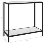 vidaXL Masă consolă, alb, 80 x 35 x 75 cm, sticlă securizată vidaXL Masă consolă, alb, 80 x 35 x 75 cm, sticlă securizată
