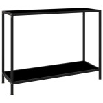 vidaXL Masă consolă, negru, 100 x 35 x 75 cm, sticlă securizată