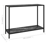 vidaXL Masă consolă, negru, 100 x 35 x 75 cm, sticlă securizată