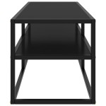 vidaXL Comodă TV neagră cu sticlă neagră, 120 x 40 x 40 cm