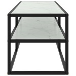 vidaXL Comodă TV, negru, 120x40x40 cm, sticlă de marmură albă