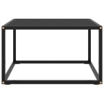 vidaXL Măsuță de cafea, negru cu sticlă neagră, 60x60x35 cm vidaXL Măsuță de cafea, negru cu sticlă neagră, 60x60x35 cm