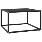 vidaXL Măsuță de cafea, negru cu sticlă neagră, 60x60x35 cm vidaXL Măsuță de cafea, negru cu sticlă neagră, 60x60x35 cm