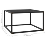 vidaXL Măsuță de cafea, negru cu sticlă neagră, 60x60x35 cm vidaXL Măsuță de cafea, negru cu sticlă neagră, 60x60x35 cm