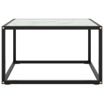 vidaXL Măsuță de cafea, negru cu sticlă albă marmorată, 60x60x35 cm vidaXL Măsuță de cafea, negru cu sticlă albă marmorată, 60x60x35 cm