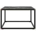vidaXL Măsuță de cafea, negru cu sticlă neagră marmorată, 60x60x35 cm vidaXL Măsuță de cafea, negru cu sticlă neagră marmorată, 60x60x35 cm