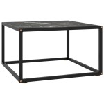 vidaXL Măsuță de cafea, negru cu sticlă neagră marmorată, 60x60x35 cm vidaXL Măsuță de cafea, negru cu sticlă neagră marmorată, 60x60x35 cm