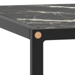 vidaXL Măsuță de cafea, negru cu sticlă neagră marmorată, 60x60x35 cm vidaXL Măsuță de cafea, negru cu sticlă neagră marmorată, 60x60x35 cm