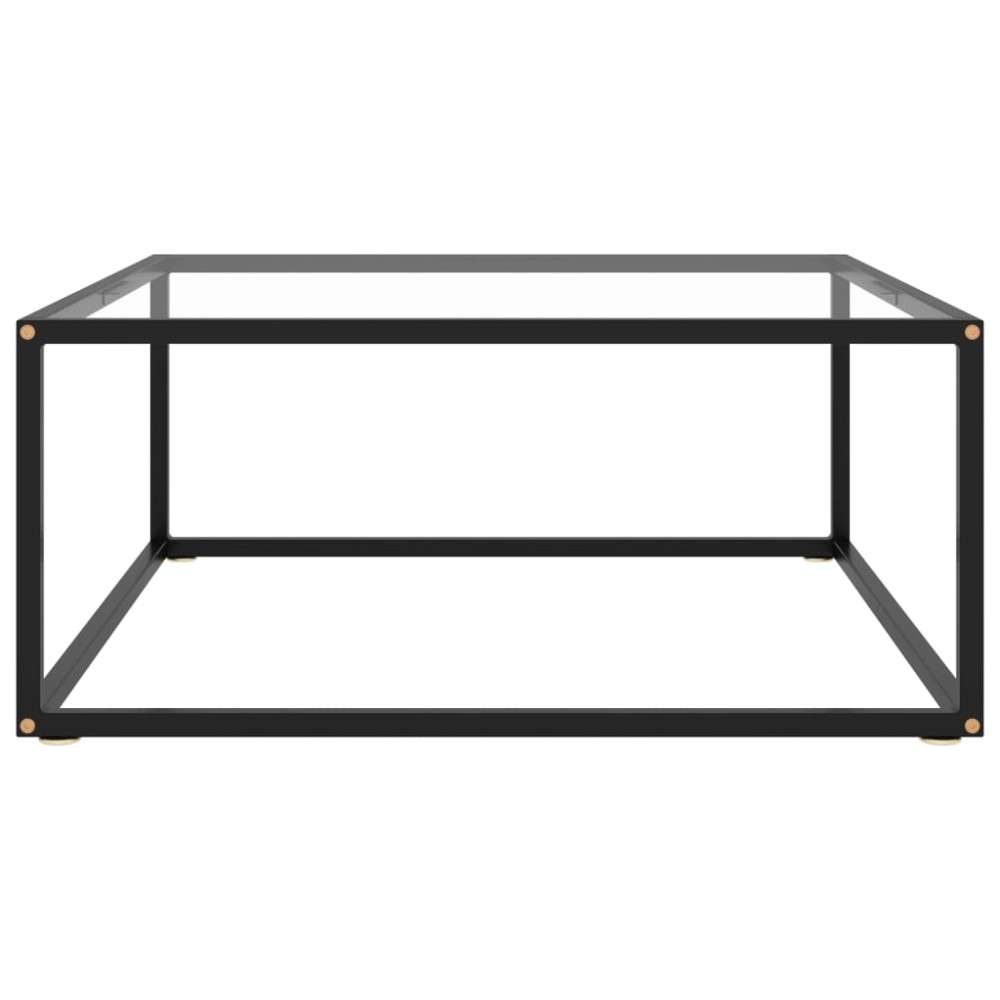 vidaXL Măsuță de cafea, negru cu sticlă securizată, 80x80x35 cm