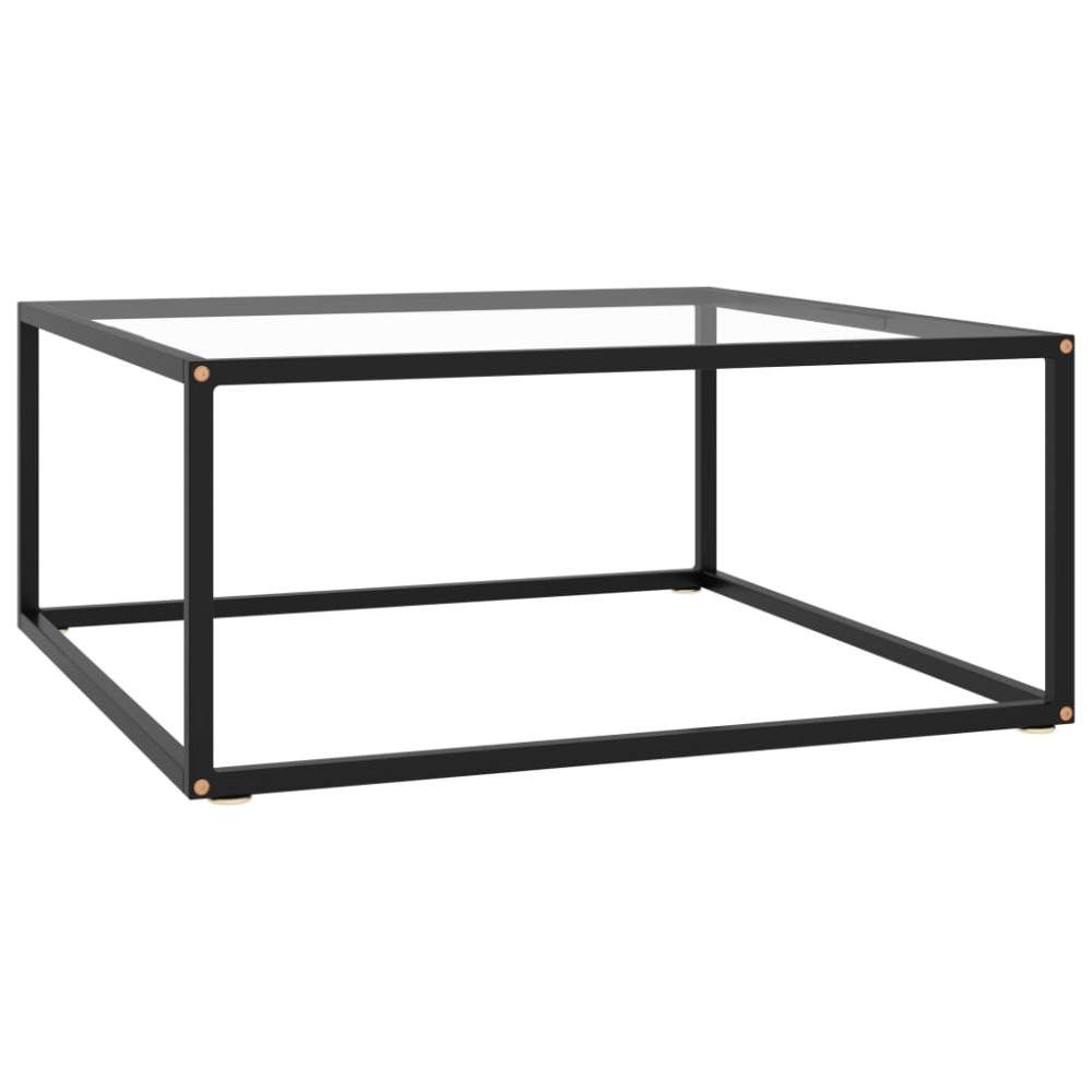 vidaXL Măsuță de cafea, negru cu sticlă securizată, 80x80x35 cm