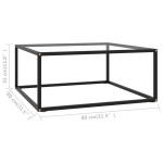vidaXL Măsuță de cafea, negru cu sticlă securizată, 80x80x35 cm vidaXL Măsuță de cafea, negru cu sticlă securizată, 80x80x35 cm