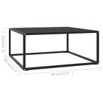vidaXL Măsuță de cafea, neagră cu sticlă neagră, 80x80x35 cm vidaXL Măsuță de cafea, neagră cu sticlă neagră, 80x80x35 cm