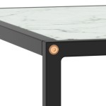 vidaXL Măsuță de cafea, neagră cu sticlă albă marmorată, 80x80x35 cm vidaXL Măsuță de cafea, neagră cu sticlă albă marmorată, 80x80x35 cm