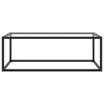 vidaXL Măsuță de cafea, negru cu sticlă securizată, 100x50x35 cm vidaXL Măsuță de cafea, negru cu sticlă securizată, 100x50x35 cm