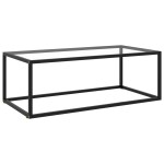 vidaXL Măsuță de cafea, negru cu sticlă securizată, 100x50x35 cm vidaXL Măsuță de cafea, negru cu sticlă securizată, 100x50x35 cm