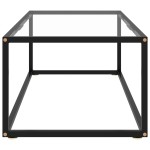 vidaXL Măsuță de cafea, negru cu sticlă securizată, 100x50x35 cm vidaXL Măsuță de cafea, negru cu sticlă securizată, 100x50x35 cm