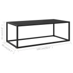 vidaXL Măsuță de cafea, neagră cu sticlă neagră, 100x50x35 cm vidaXL Măsuță de cafea, neagră cu sticlă neagră, 100x50x35 cm